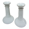 Paire de bougeoirs porcelaine Limoges blanc style néo classique