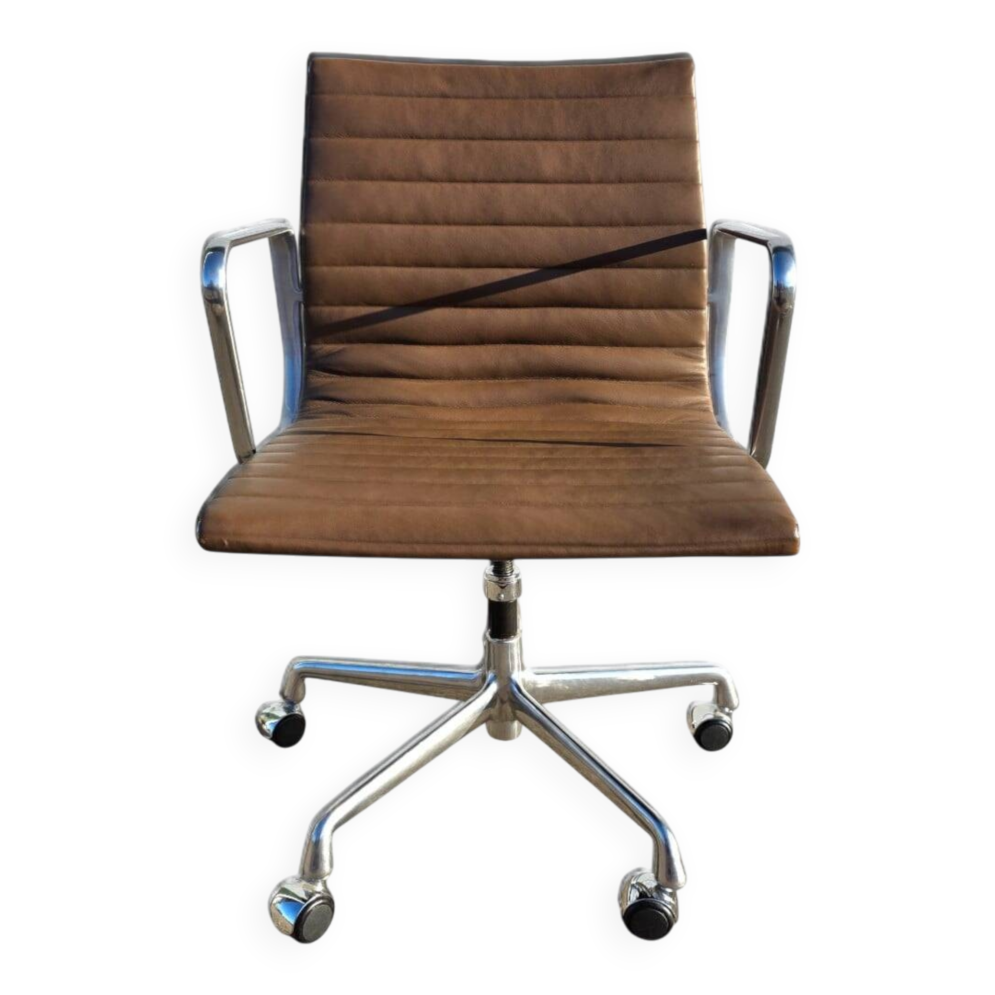 Brown Herman Miller Original Eames EA335 Desk Aluminium Chair