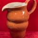 Unusual Pitcher Ceramic in stoneware or glazed earth Signed EL