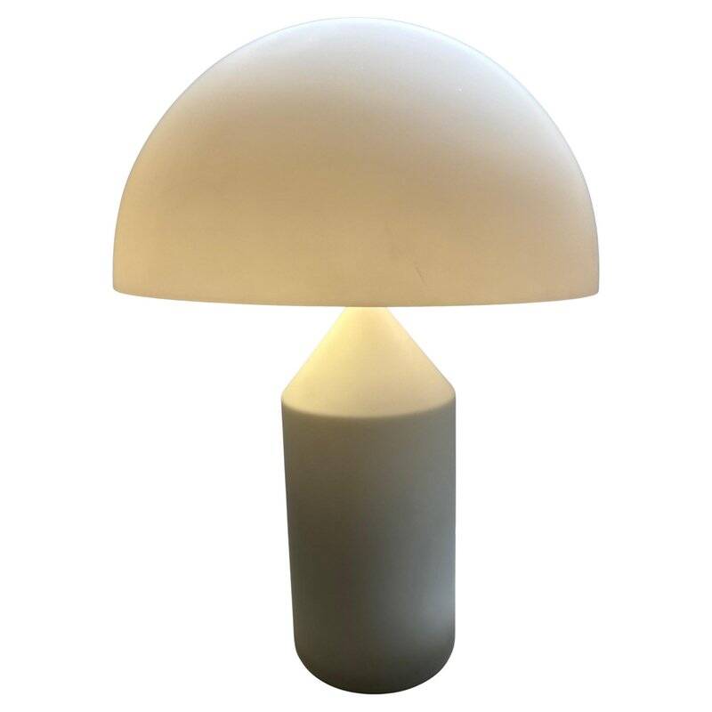 Glass Table Lamp Atollo 235 attributed to Vico Magistretti for Oluce, 1970s