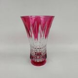 Pink crystal vase from Val Saint Lambert. Circa 1960.