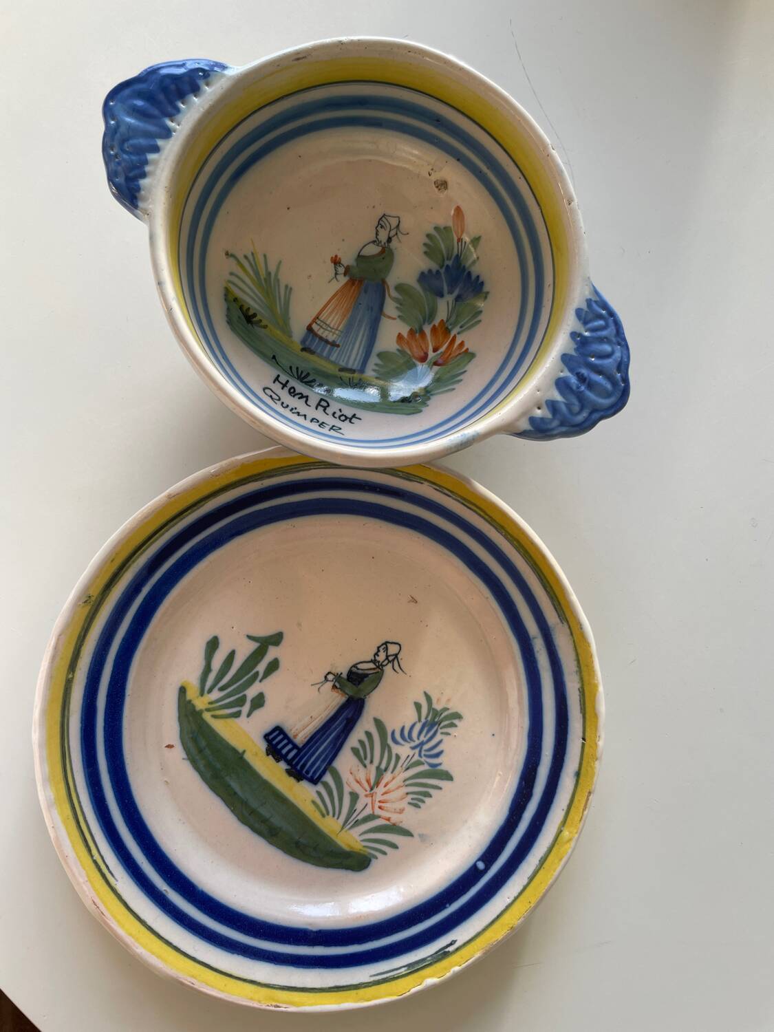 Complete service Henriot Quimper bowls and plates