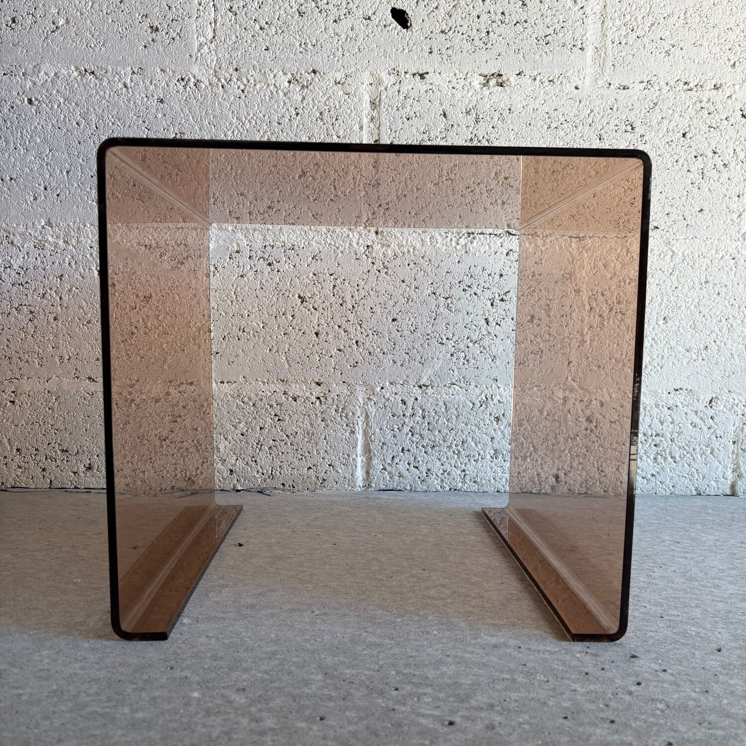 Smoked Plexiglass coffee table / side table, 1970.