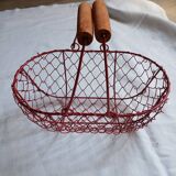 Small red metal basket