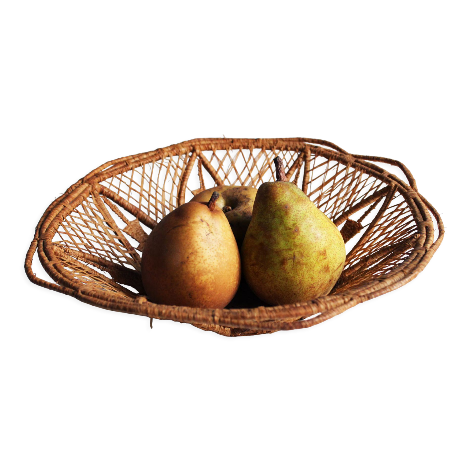 Original basket, wicker basket and vintage raffia