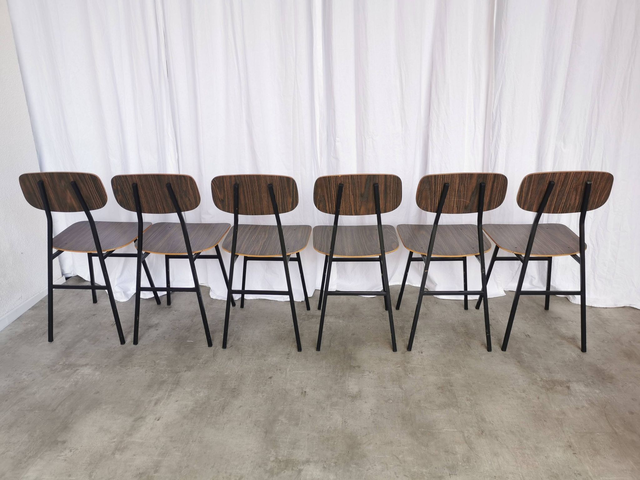 Vintage Industrial School Chairs - STOL Kamnik - 70s Yugoslavia - Set of 6