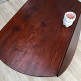 Large table round in rabats in vintage massive oak