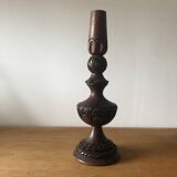 Carved wooden candle holder