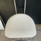 Vintage 70s chair in chrome metal and white faux leather.