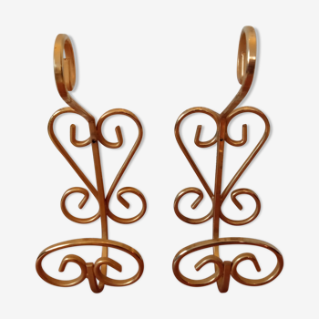 Pair of golden vintage hooks