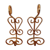 Pair of vintage gold coat hooks