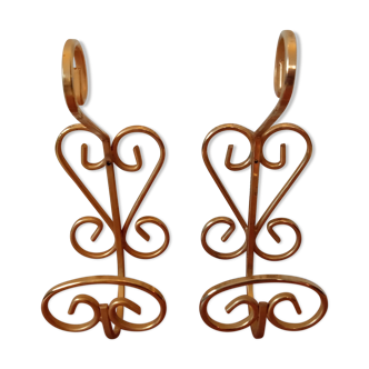 Pair of golden vintage hooks