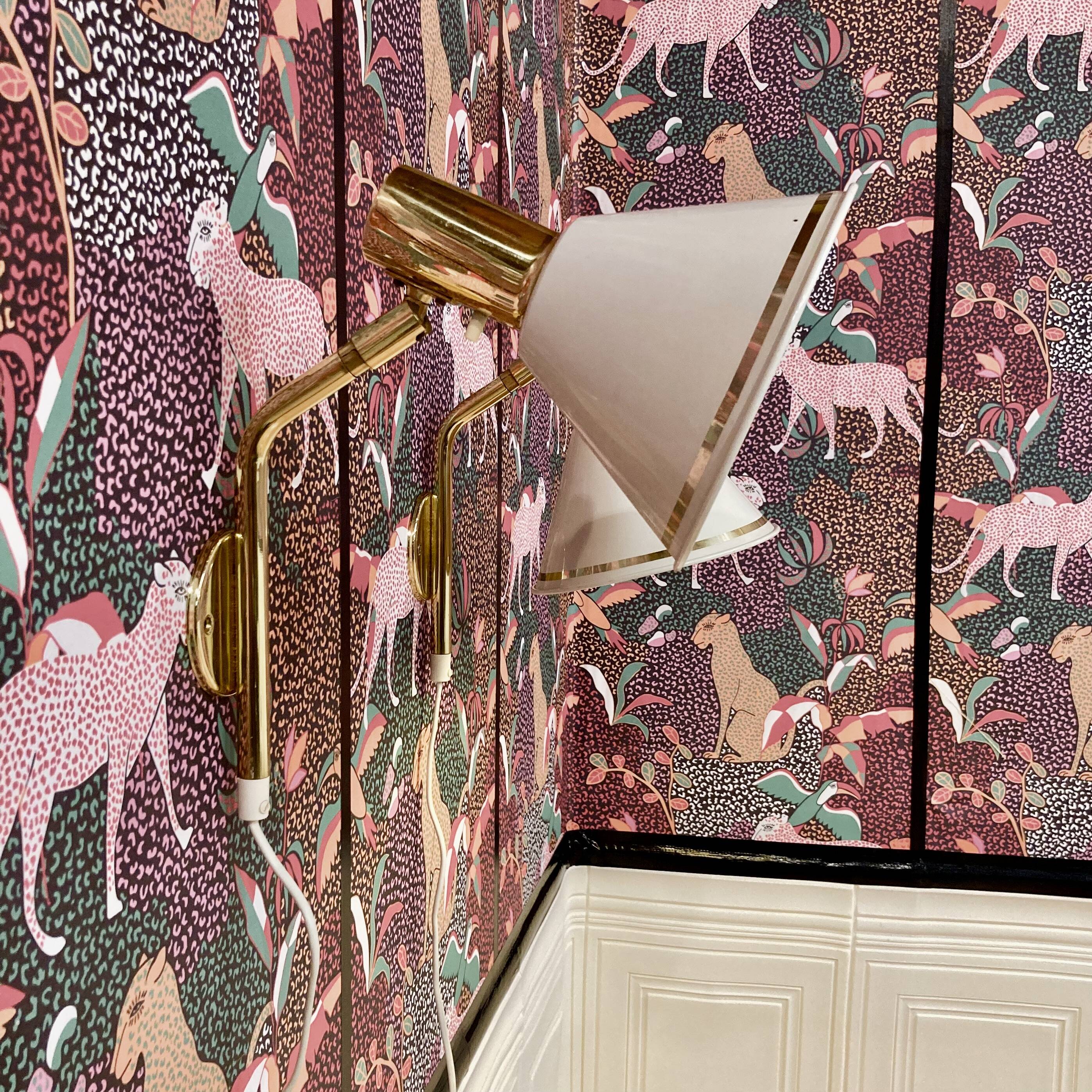 Pair of modular wall lights, Scandinavian design, 1960s.