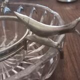 Serving dish in crystal for caviar