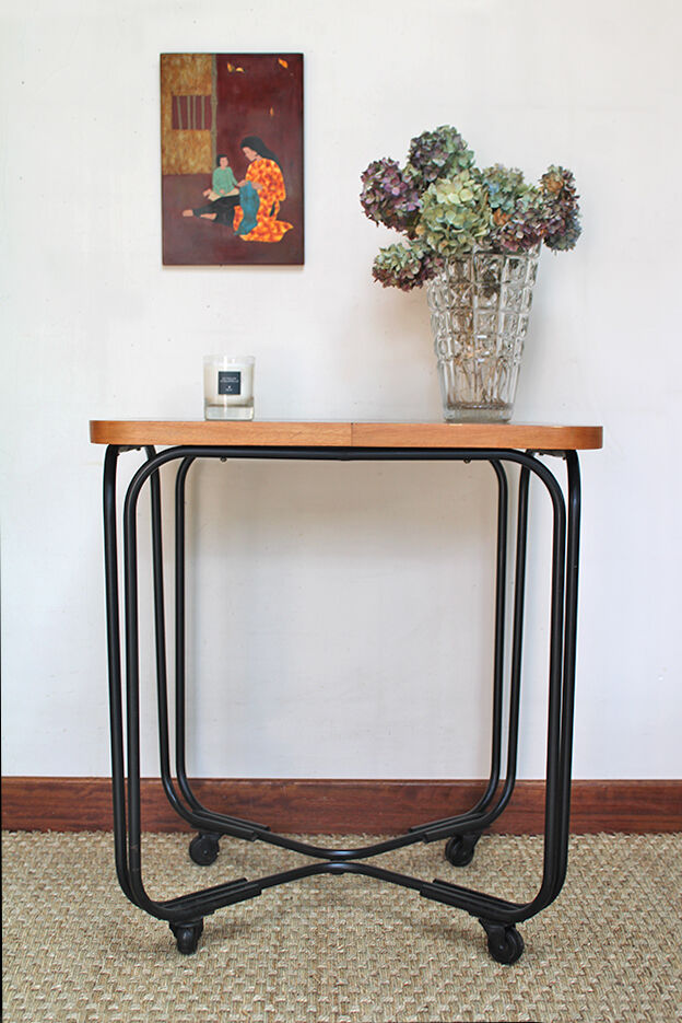 Wood and metal table