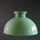 Old semi-round opaline pendant light in green glass - large model - circa 1950