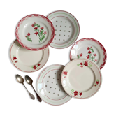 Old mismatched earthenware dessert plates