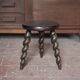 Vintage stool, wooden stool, tripod stool with turned legs, plant stand