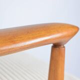 Restored scandinavian armchair "Kedzior", 1960s, cream Cord, teak