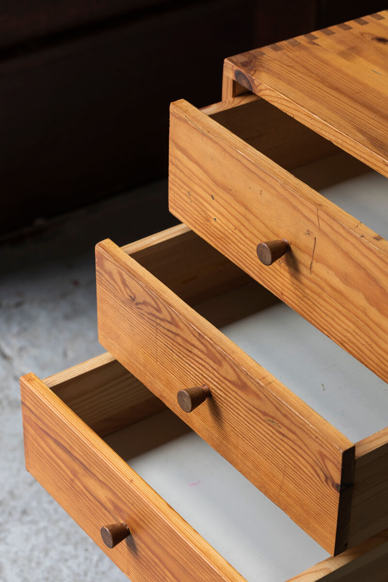 Set of 2 pine cube cabinets in the style of ate van apeldoorn, dutch design, 1960’s