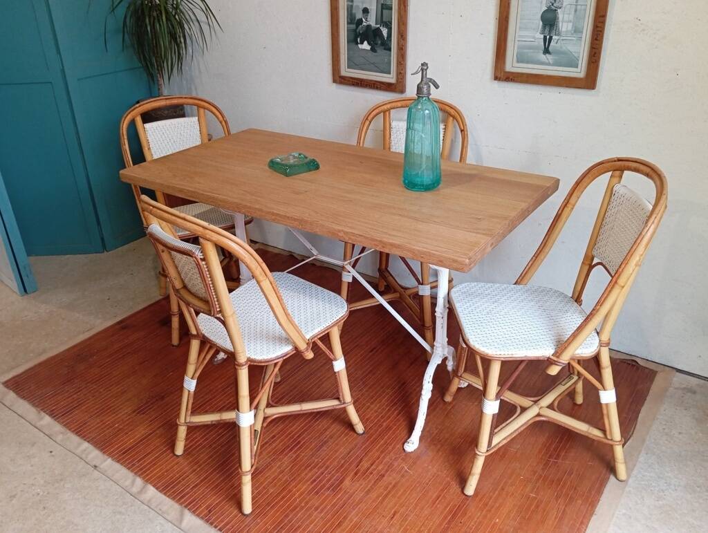 Set of 4 bistro chairs Maison Drucker from the 1990s.
