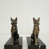 Paire de serre-livres chiens vintage