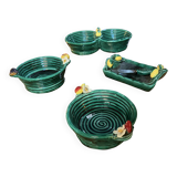 Fruit bowl and butter dish set in Vallauris.