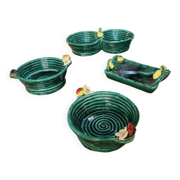 Fruit bowl and butter dish set in Vallauris.