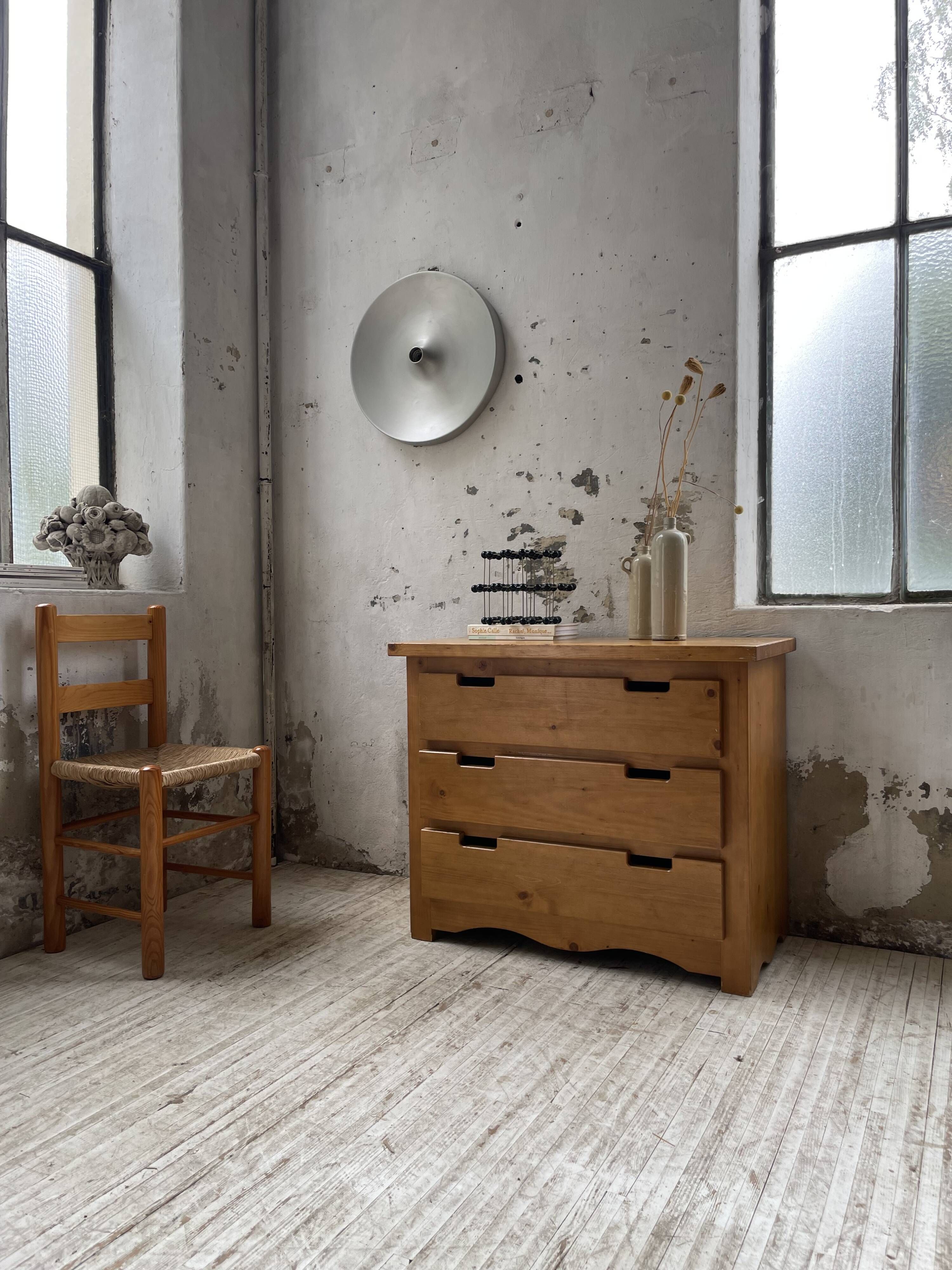 80s pine chest of drawers, mountain furniture