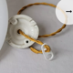 Pink glass suspension, fabric cable, ceramic ceiling lamp