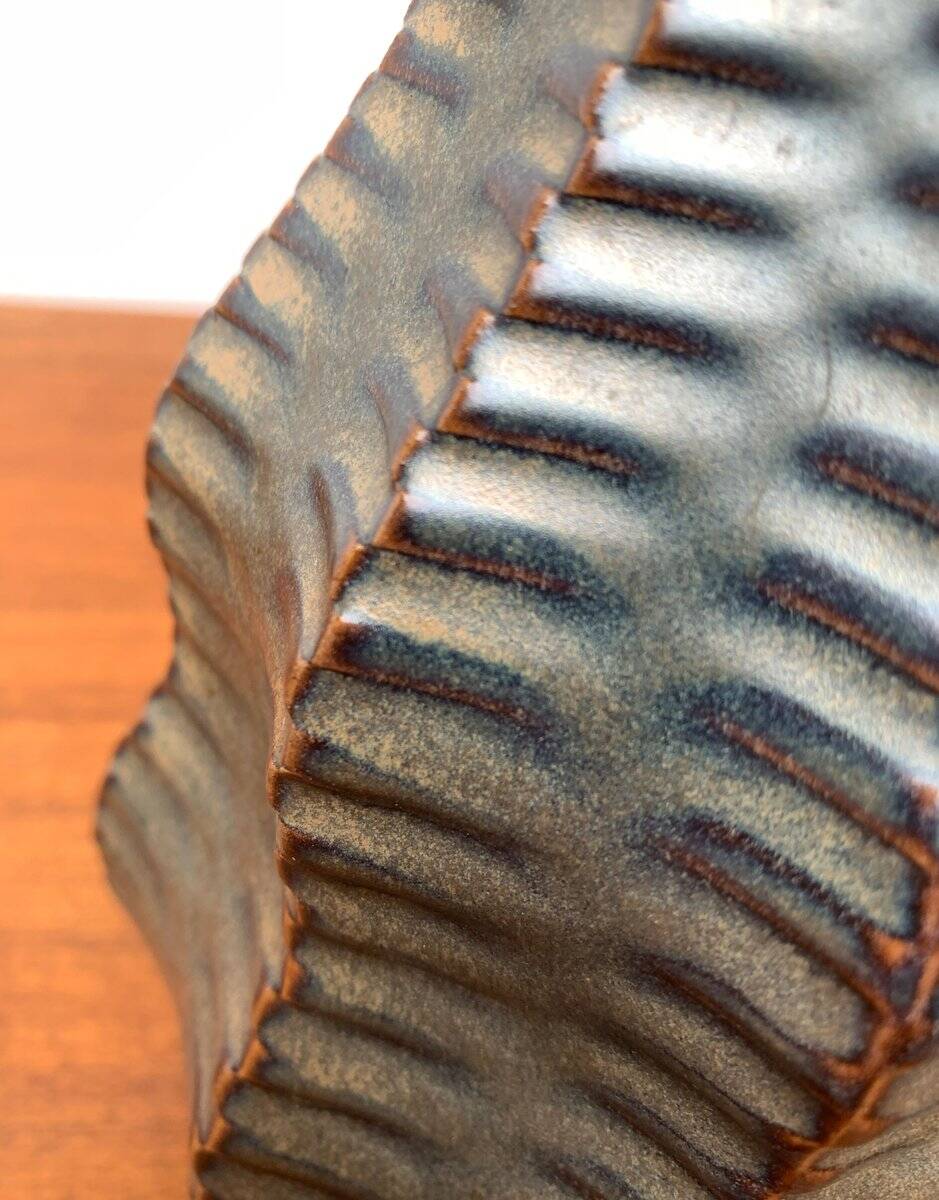 Vintage German brutalist ceramic gourd vase by Heinrich Fuchs for Luisenburg, 1970s.