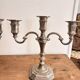 Antique Pair Art Deco Louis XV 3 Arm Silver-Plated Candelabra