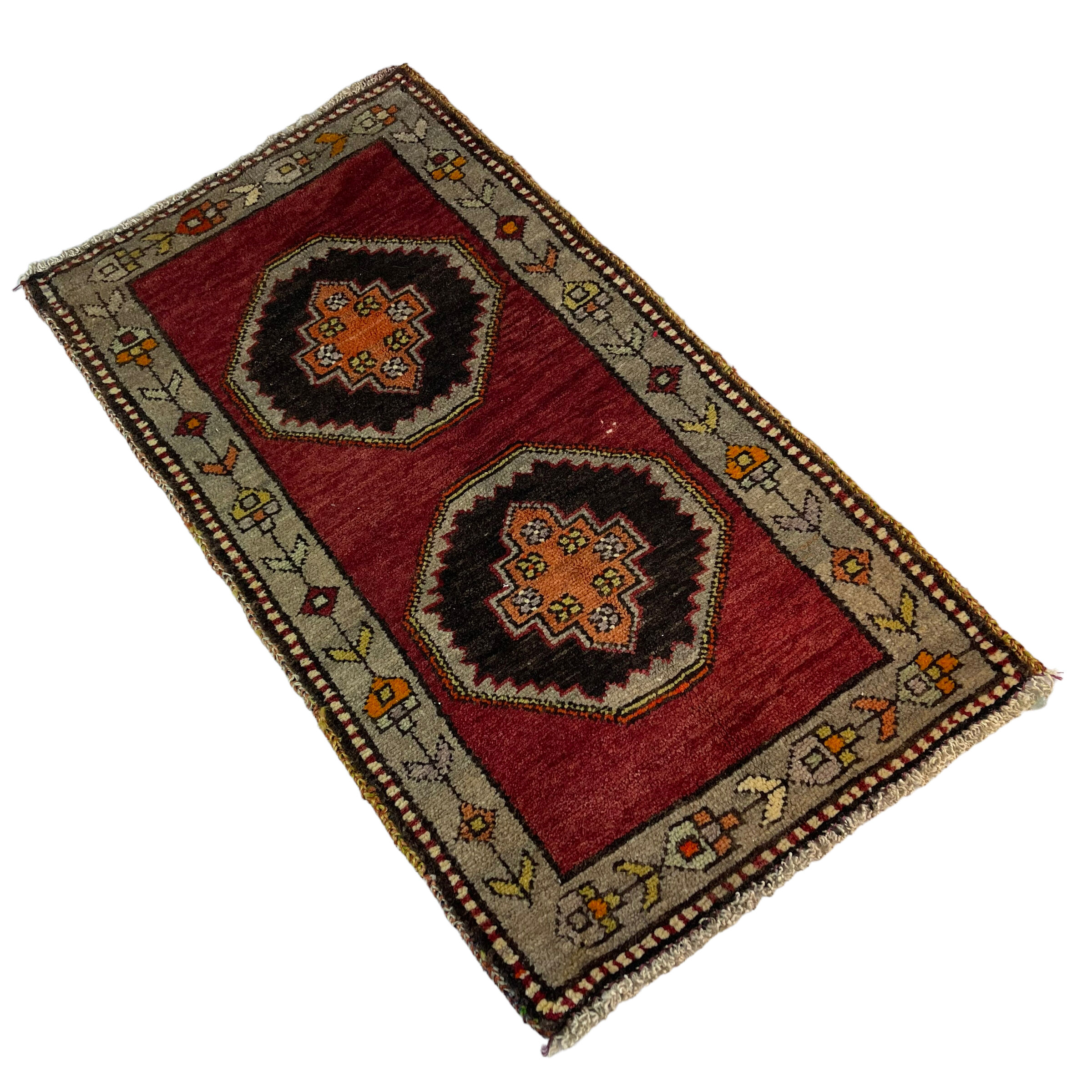 Vintage turkish pastel rug ,  97 x 52 cm