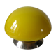 Lampe à poser veilleuse chevet bureau globe champignon jaune et métal déco bibliothèque