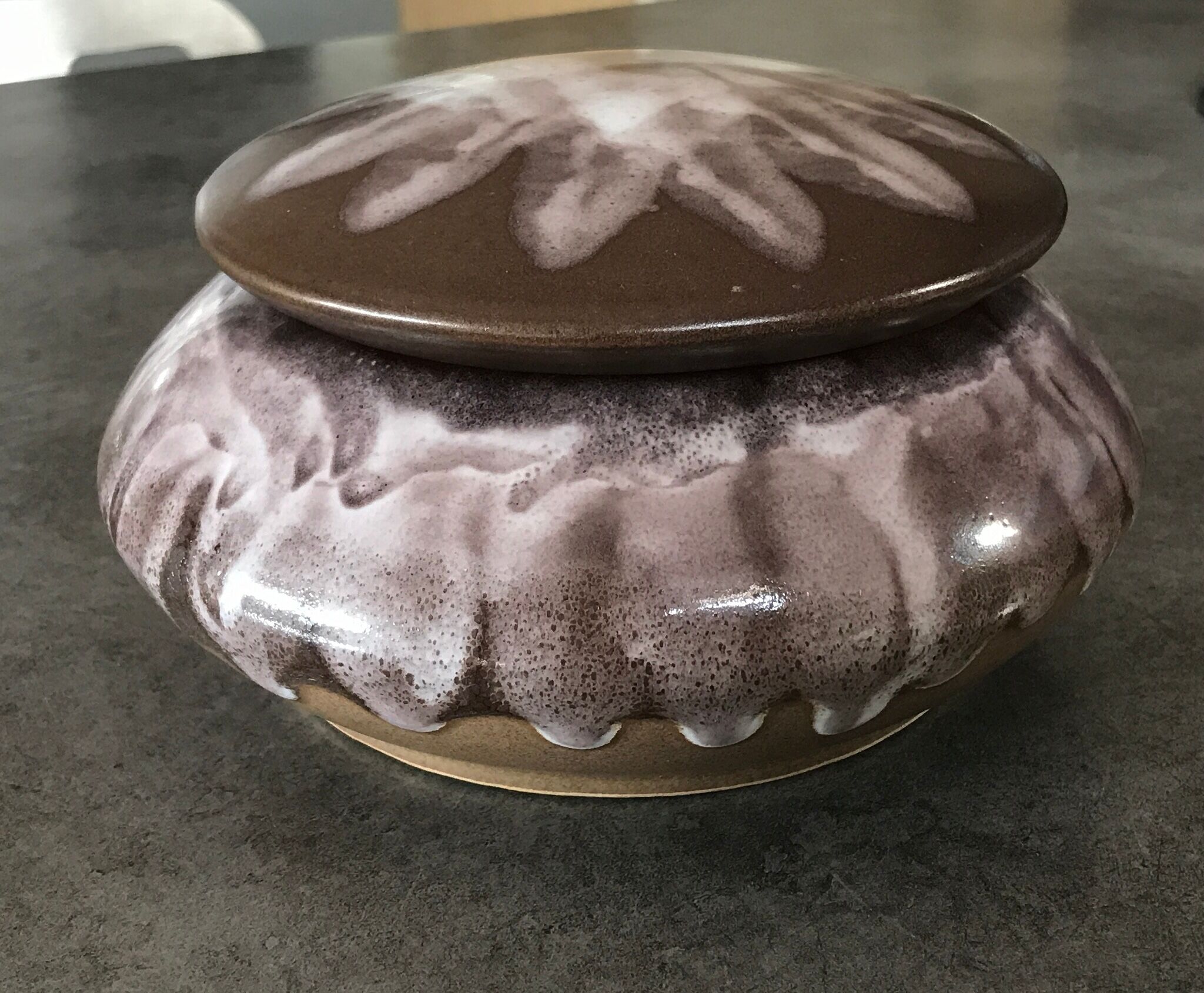 Bonbonnière in porcelain stoneware flamed alphonse mouton - alpho - 16 cm