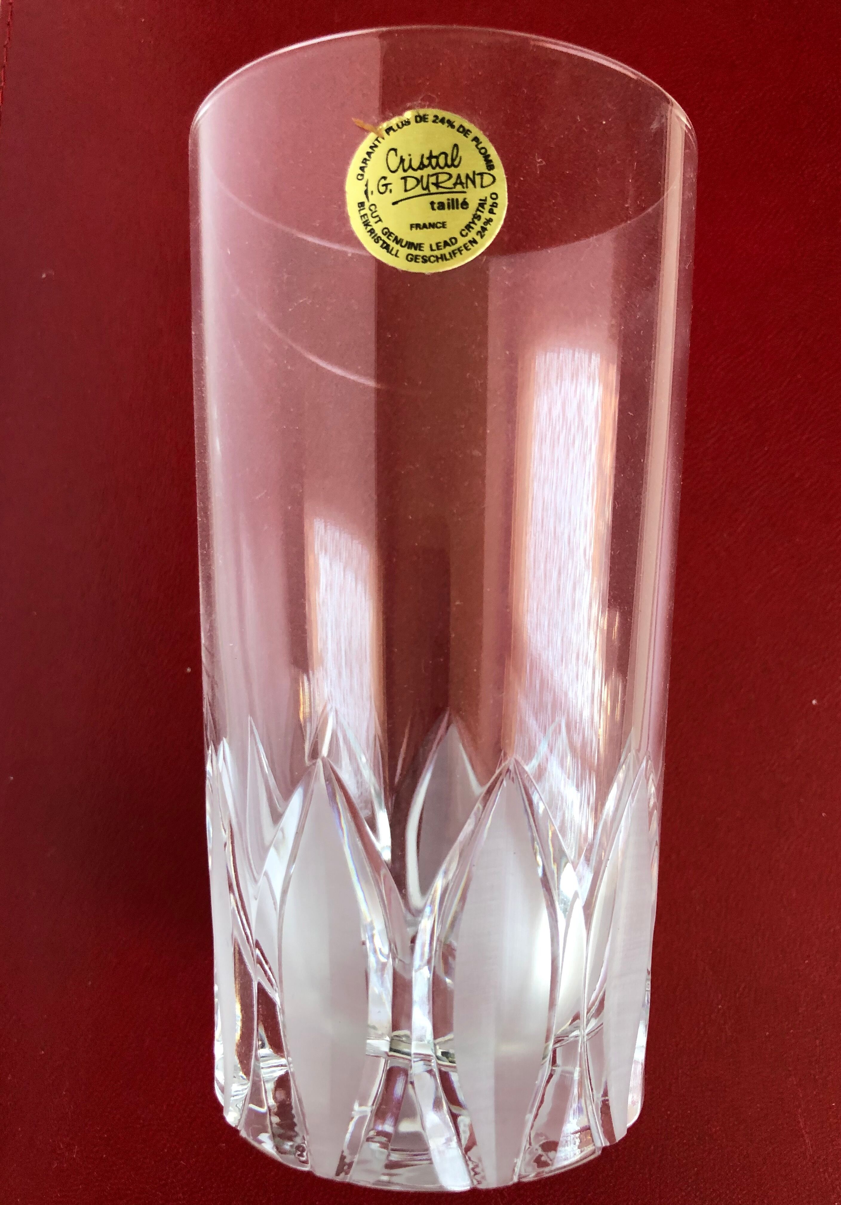 Set of 6 cut crystal water glasses