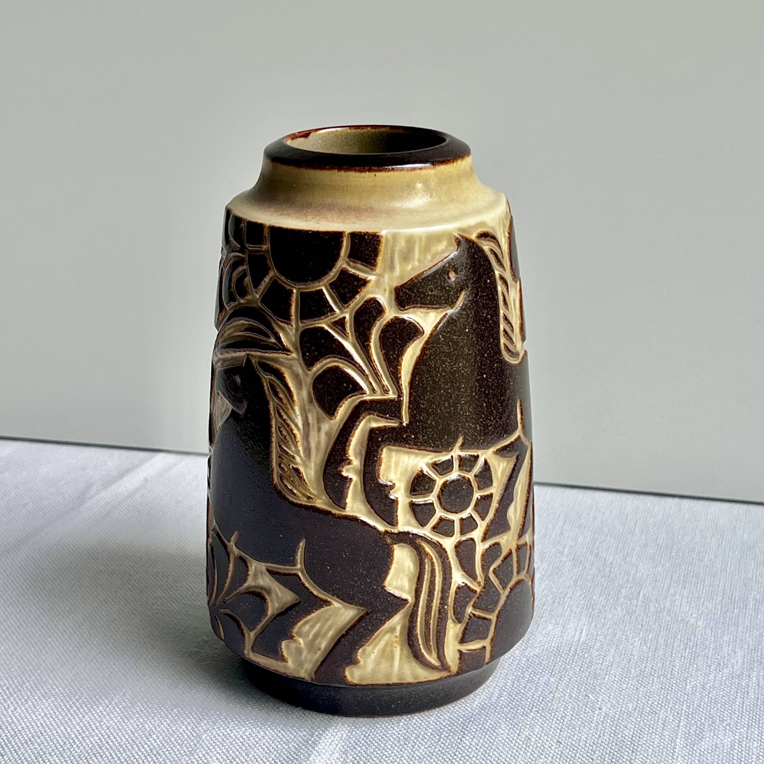 Danish Vase Brutalist Ceramic Bornholm Marianne Starck Michael Andersen