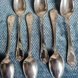 Six small Christofle model Marly spoons in silver metal
