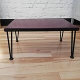 Table basse pieds compat en fer noir