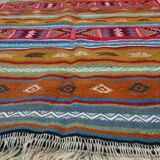 Multicolored Berber kilim rugs in pure wool