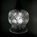 Pressed molded glass pendant light from the 60s