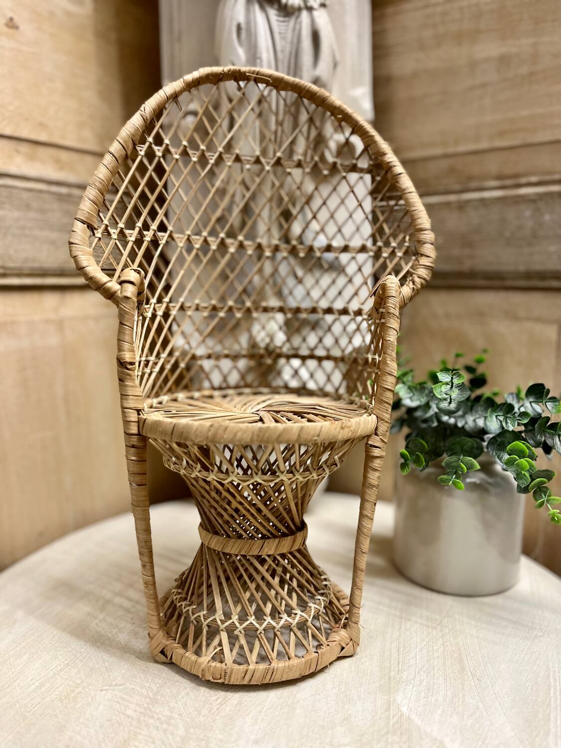 Emmanuelle armchair in vintage rattan