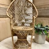 Emmanuelle armchair in vintage rattan