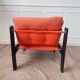 Fauteuil velours orange années 80