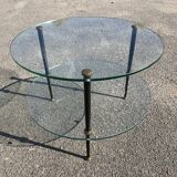 Tripod coffee table double tops vintage 10960