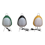Trio of "Paper and metal design" lamps.