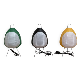 Trio of "Paper and metal design" lamps.