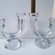 Duo de bougeoirs en cristal