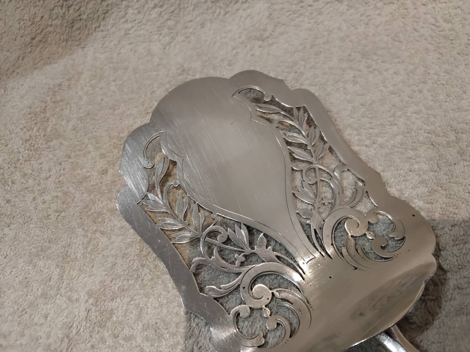 Asparagus server with 950 silver handle, Minerva silversmith Soufflot LXVI