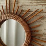 Rattan sun mirror